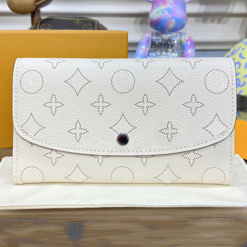 

Iris Compact Wallet women Leather designer long purse clutch bag card holder with original box