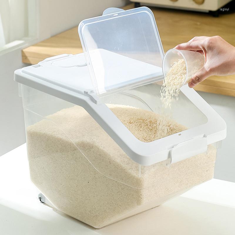 

Storage Bottles Kitchen Collection Plastic Rice Bucket Insect-Proof Moisture-Proof Cylinder Food Sealed Grain Household Box