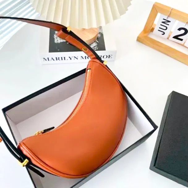 

fashion Luxury triangle half moon bag women purse Leather prad handbag shoulder bag mens crossbody designer tote messenger bags chest hobo clutch weekend beach bags, Black