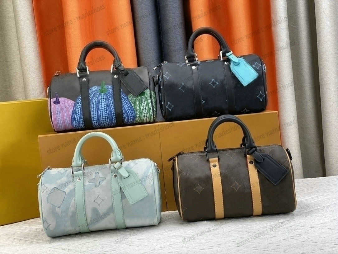 

KEEPALL BANDOULIERE 25 Handbag Waterdrop Effect Designer Mens Handbag Monograms Aquagarden coated Leahter CrossBody Inkjet Technique Double Handle Bag M22527, #1