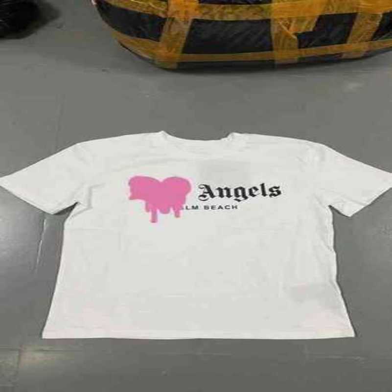 

Shirts Men' t Palmes Angles Tee Spring Autumn Daily Black Ordinary Youth Loose Collarless Cotton Hoodless Letter Short Sleeve T-shirt Cttf 0op5CN0S, White pink