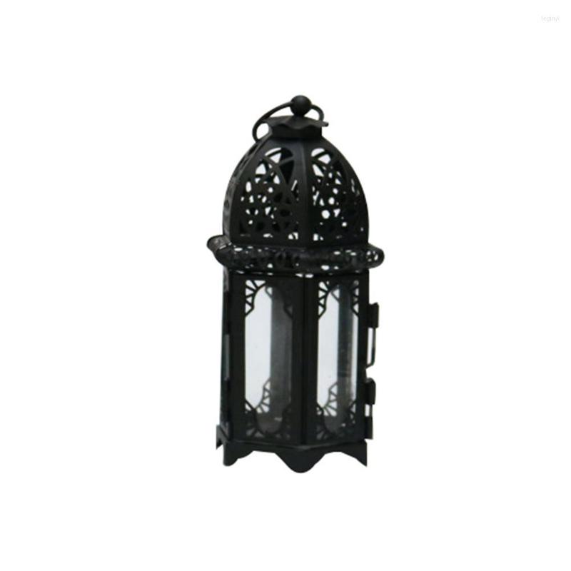 

Candle Holders European Moroccan Style Vintage Glass Holder Cage Lantern Hollow Candlestick Wedding Home Bar Party Living Room Decor