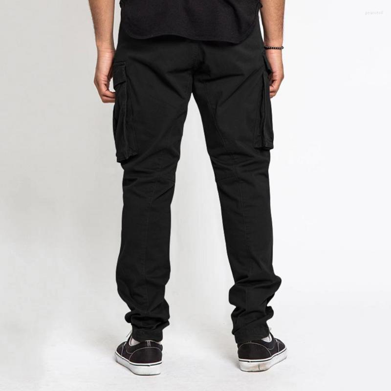

Men's Pants Fashion Men Casual Loose Trousers Skin-touch Sports Pure Color Straight Training Slacks Daily Clothing, Black