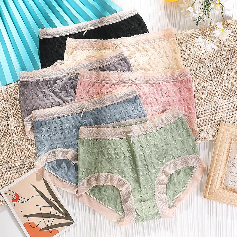 

Women's Panties Extra Large Plus Size Underwear Women Antibacterial Crotch Lace Bow Ladies Briefs Sexy Lingerie, Green