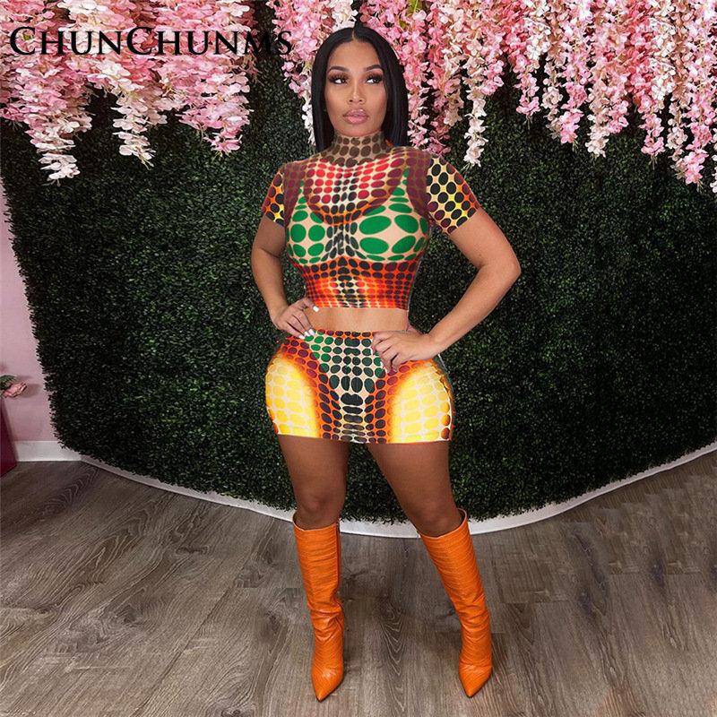 

Work Dresses Sexy Printed Short Sleeve T-shirt Women Pack Hip Crop Skirt Two Piece Set Casual Tight Blouse Mini Dress Festival Outfit 2023, Blue