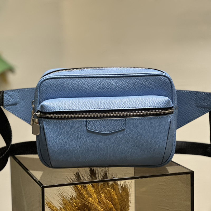 

Designer Outdoor Waist Bag Coated Canvas Chest Bags 10A Mirror quality Men Belt Bags Cowhide Crossbody Bag Luxury Sling Backpack With Box L316, Sky blue