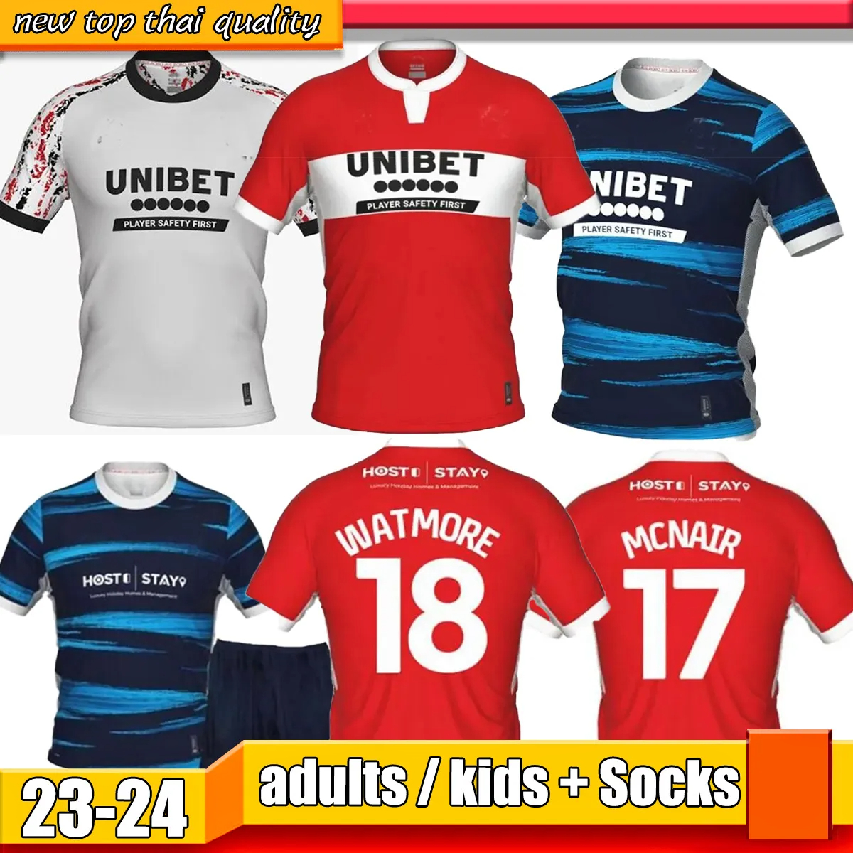 

2022 2023 Payero Soccer Jerseys Tavernier Middlesbrough Howson 22 23 Mcnair Bola Birmingham maillots de football home Football Shirt Uniforms Kid Kits Hogan, 01