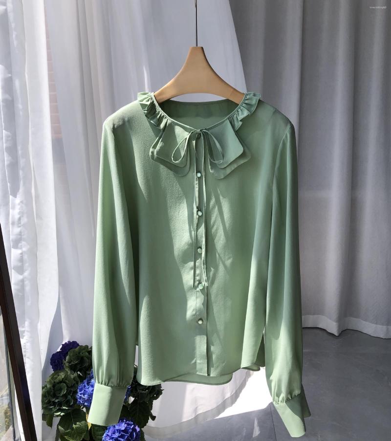 

Women' Blouses 2023 Spring Fashion Women' High Quality Silk Long Sleeves Casual Loose Stripe Shirt Tops B600, Picture shown