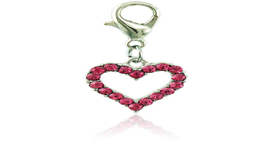 

JINGLANG Floating Fashion Charms With Lobster Clasp Dangle Rhinestone Peach Heart Charms For Jewelry Making DIY Accessories4805049