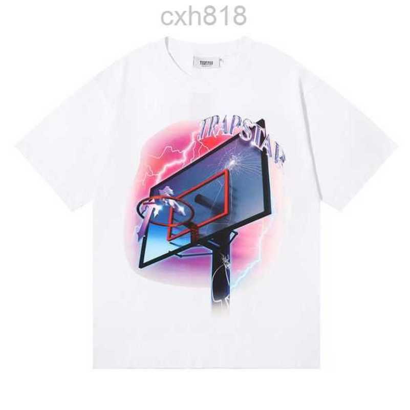 

Designer Fashion Clothing Tshirt Tees Trendy Brand Trapstar London Basketball Frame High Definition Print Never Miss Tee Pure Cotton Short Sleeve t 35PL, White