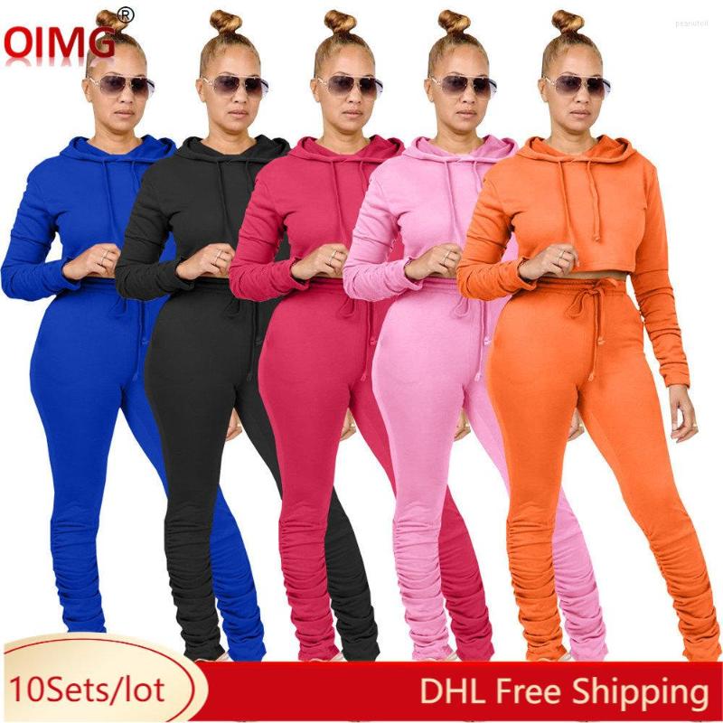 

Women' Two Piece Pants 10 Wholesale Outfits Women Set Fall Winter Sweatsuits Hooded Hoodie Stacked Matching Tracksuits Sportswear 8891, Mix color