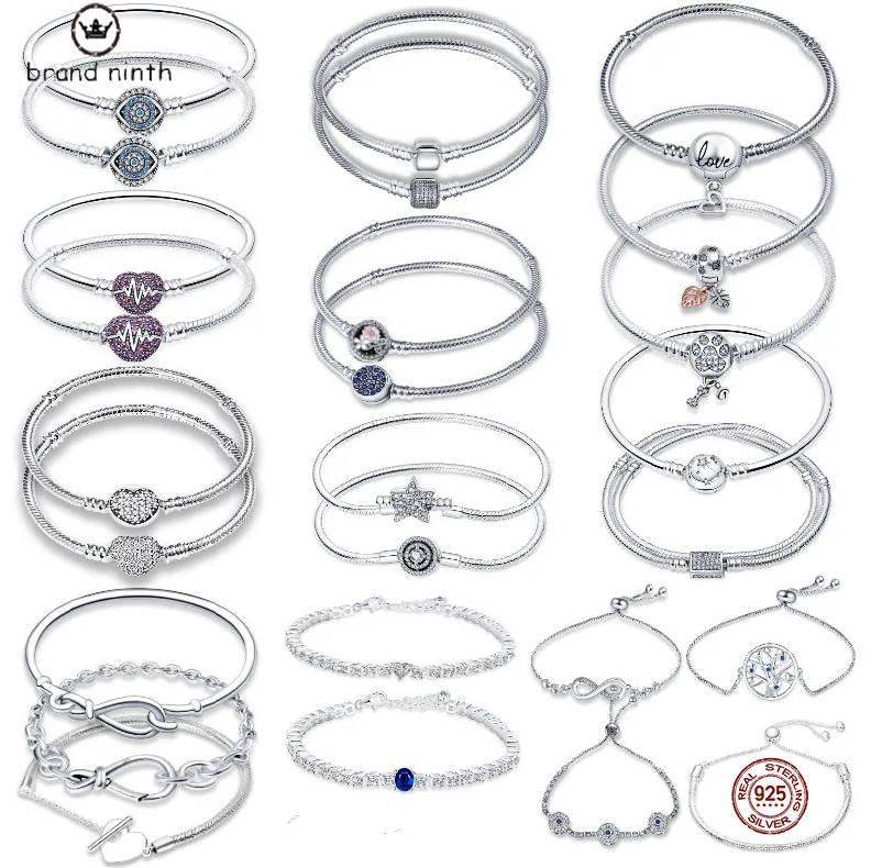 

Authentic fit pandora bracelet charms bead Pendant Diy Snake chain heart bracelet Beads for Suitable
