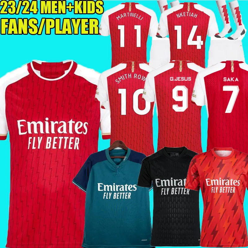 

SMITH ROWE G.JESUS SAKA soccer jerseys SALIBA 22 23 24 GOALKEEPER Player version ODEGAARD MARTINELLI JORGINHO NKETIAH 2023 2024 football kits shirt Men Kids set ArSeN, 23/24 away ucl
