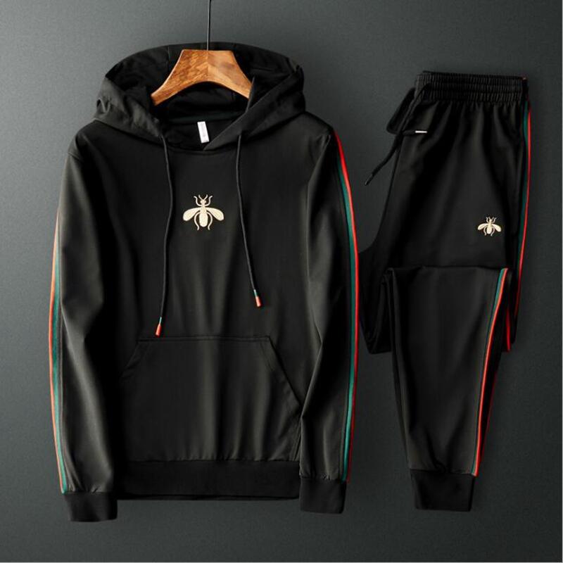 Fashion Men's Designer Tracksuit 2 Piece Set Embroidery Hoodies and Pants Teens Sweat Suits Plus Size Hip Hop Jogger Sets Streetwear Men Clothi
