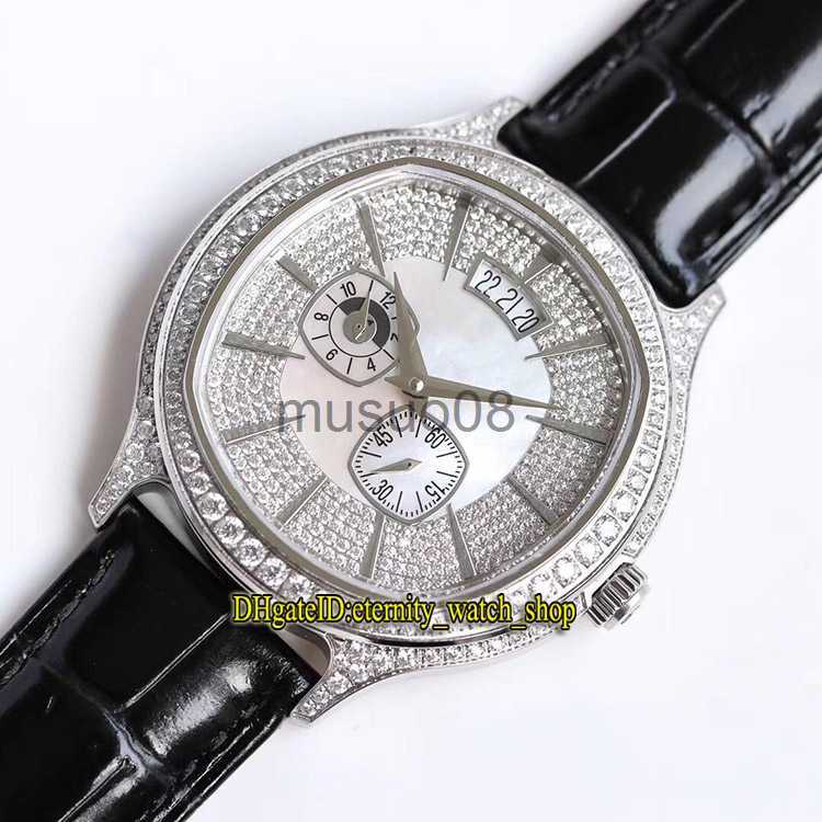 

Other Watches Best version BLACK -TIE EMPERADOR G0A32018 Dual Time Zone White Pearl Fritillary Dial Cal.850P Automatic Mens Watch Diamond Luxury Watches J230606