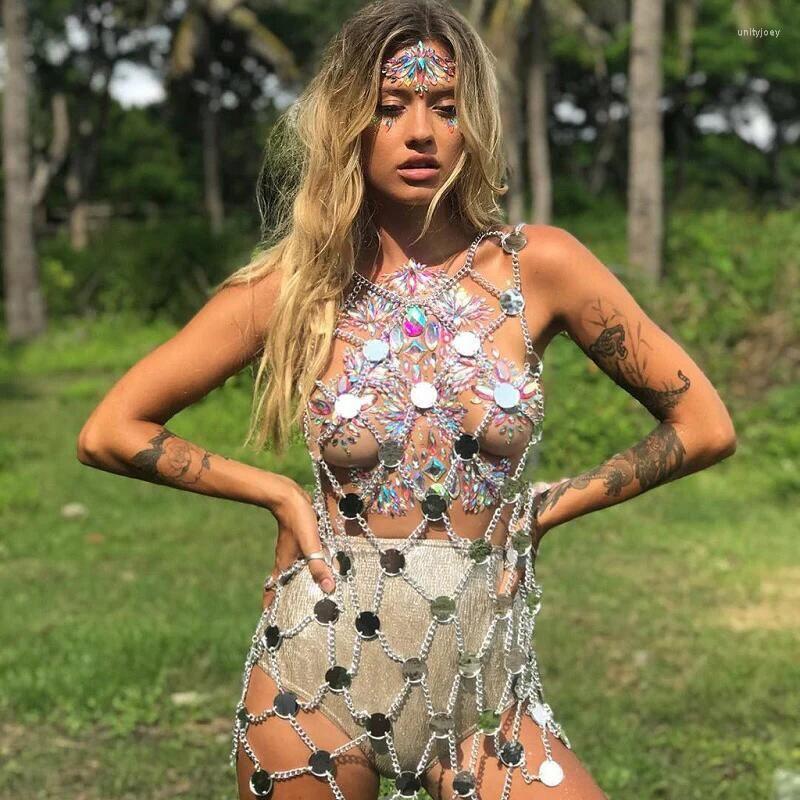 

Casual Dresses Sexy Sequin Bikini Lingerie Body Chain For Women Summer Waist Dress Rave Festival Clothing Jewelry Party Nightclub, Gold