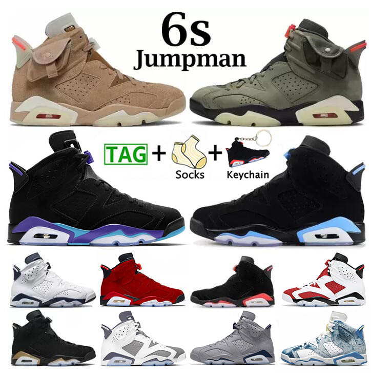 

2023 NEW Men Women 6s Basketball Shoes Jumpman 6 UNC White Midnight Navy British Khaki Cool Grey Toro Bordeaux Bred Trainers Sports Sneakers, D11 all black 40-47