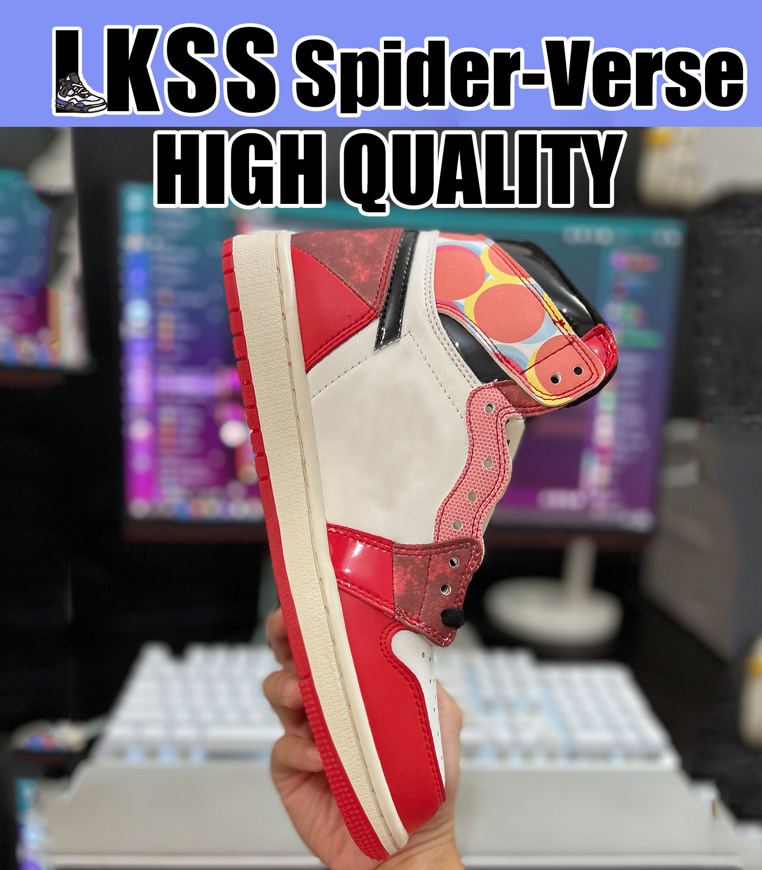 

LKSS Spider-Verse High Jumpman 1 1s Shoes OG Mens Basketball Sneaker Sports Sneakers, As pic