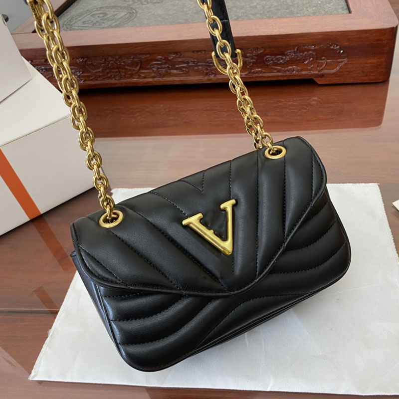 

Classic Designer Woman Bag Shoulder Bags New Wave Wallet Purse Original Box Genuine Leather Cross Body Chain High Grade Quality Handbag 5 Colors 21x14cm, Grey 21x14cm