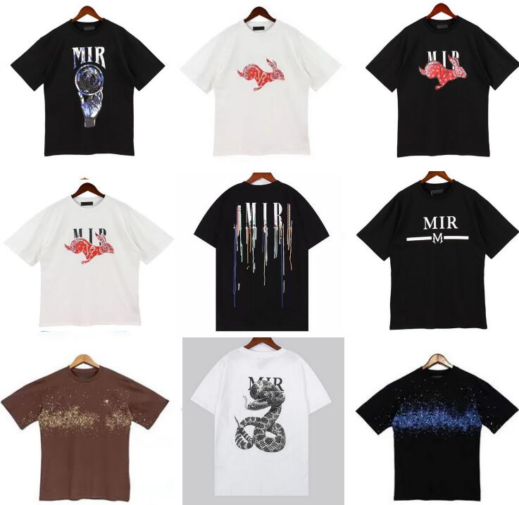 

2023 Mens Designer T Shirts Amiris Printed Fashion Man T-shirt Top Quality Cotton Casual Tees Short Sleeve Luxury Hip Hop Streetwear TShirts Size S-XL, Cu11