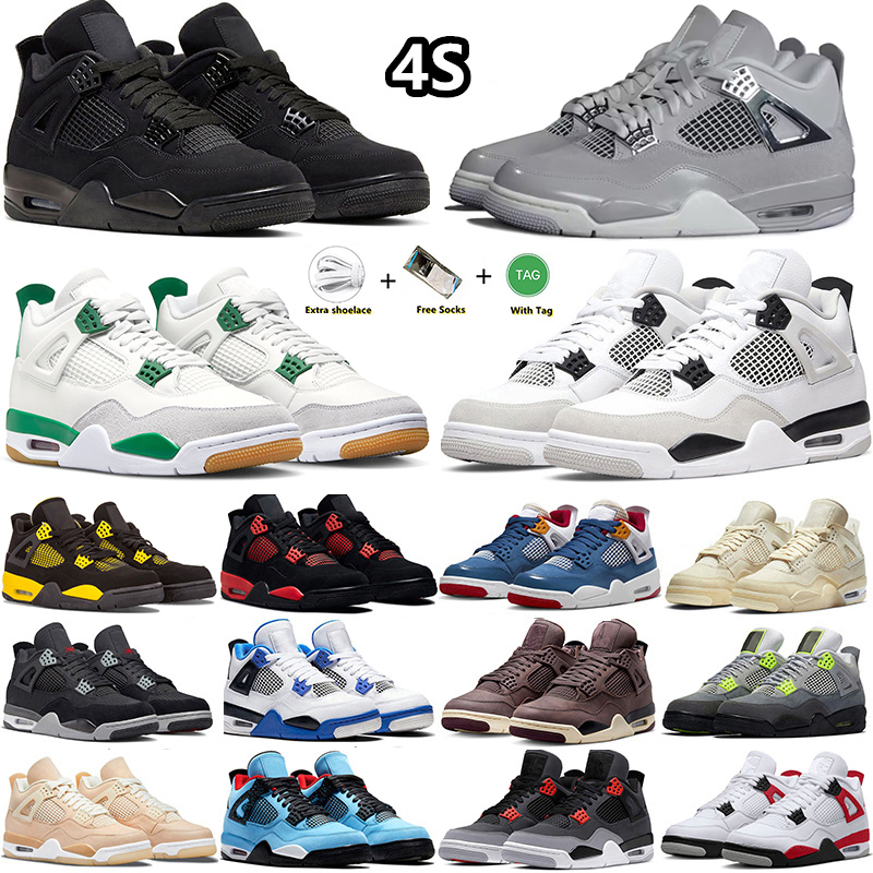 

Jumpman 4 4s basketball shoes Frozen Moments Military Black Cat Canvas University Blue White Oreo Messy Room Sail University Blue sports sneakers for men women, Item#6