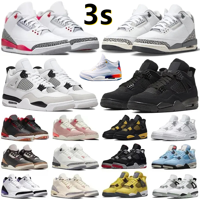 

Jumpman 3s Men Basketball Shoes 3 Balvin White Cement Reimagined Black Cat Sail White Oreo Red Thunder Unc Blue Fire Cardinal Dark Women Trainers Sports Sneakers 36-47, Color#18