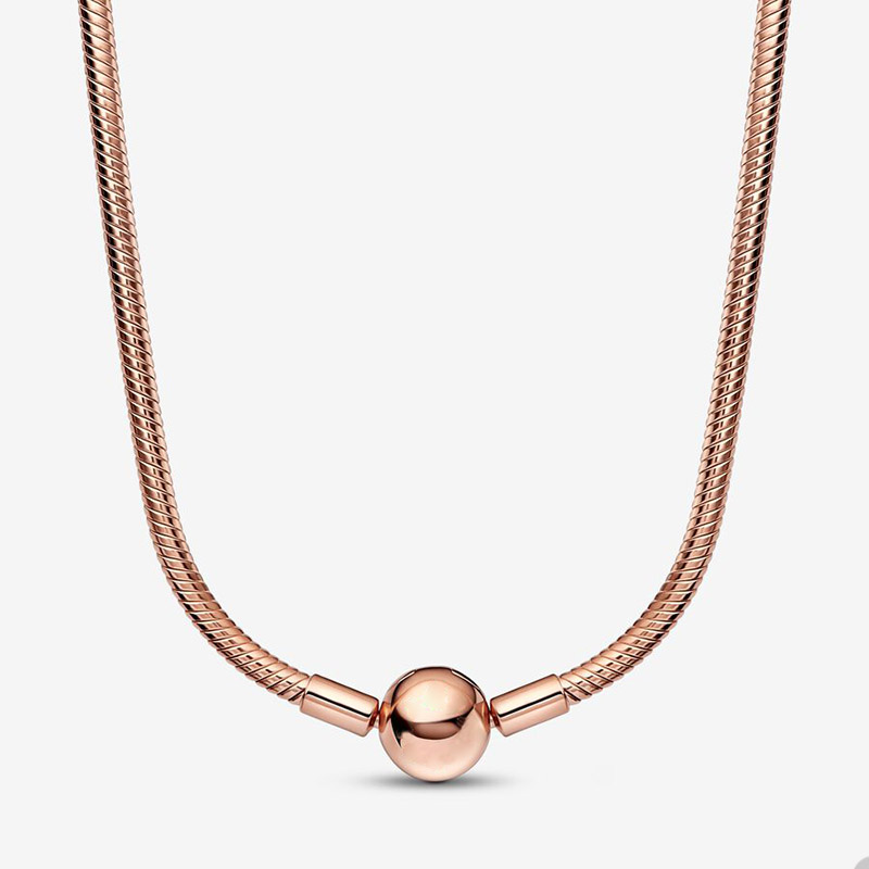 

925 Sterling Silver Snake Chain Beads Necklace for Pandora Fashion Party Jewelry designer Necklace For Women Mens Couple necklace with Original Box wholesale