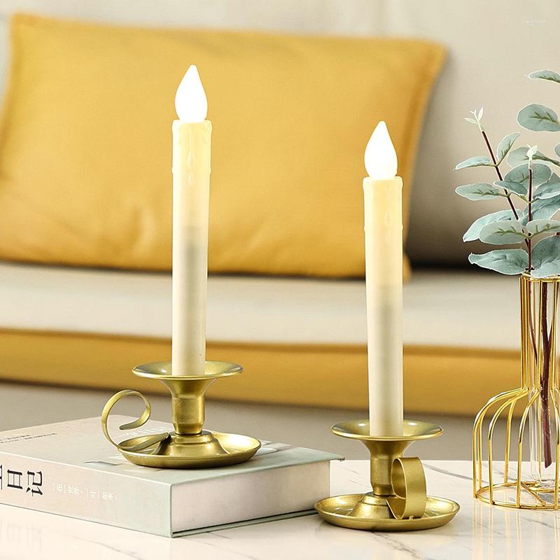 

Candle Holders Retro Holder Simple Metal Handheld Candlestick Taper Cup For Tabletop Party Wedding Christmas Home Decoration