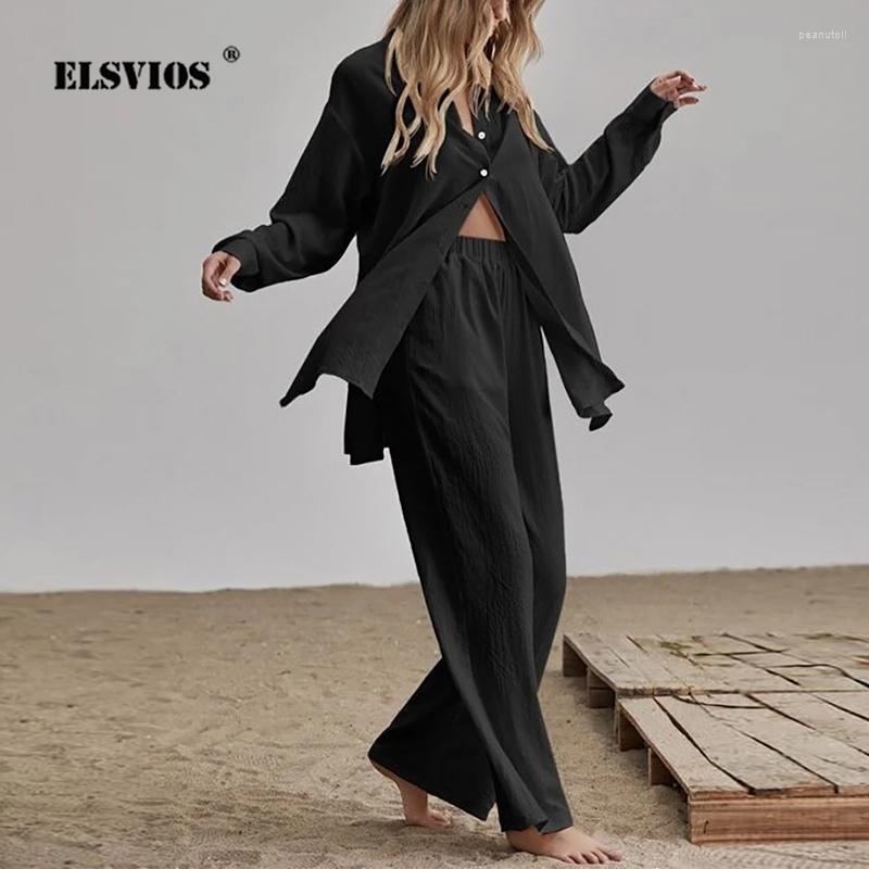 

Women's Two Piece Pants Autumn Fashion Trend Sets Ladies Casual Solid Color Long Sleeves Shirts Loose Wide-leg Elegant Women's, Pink