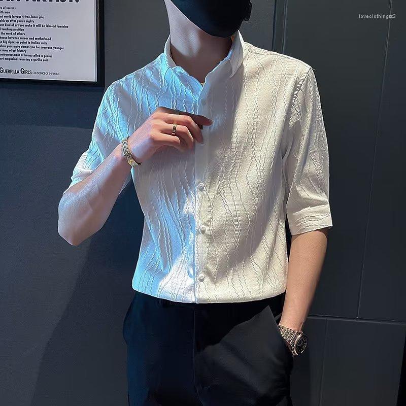 

Men's Casual Shirts Men's Short Sleeve 2023 Summer Outwear Trend Wear For Men Turn-down Collar, Black