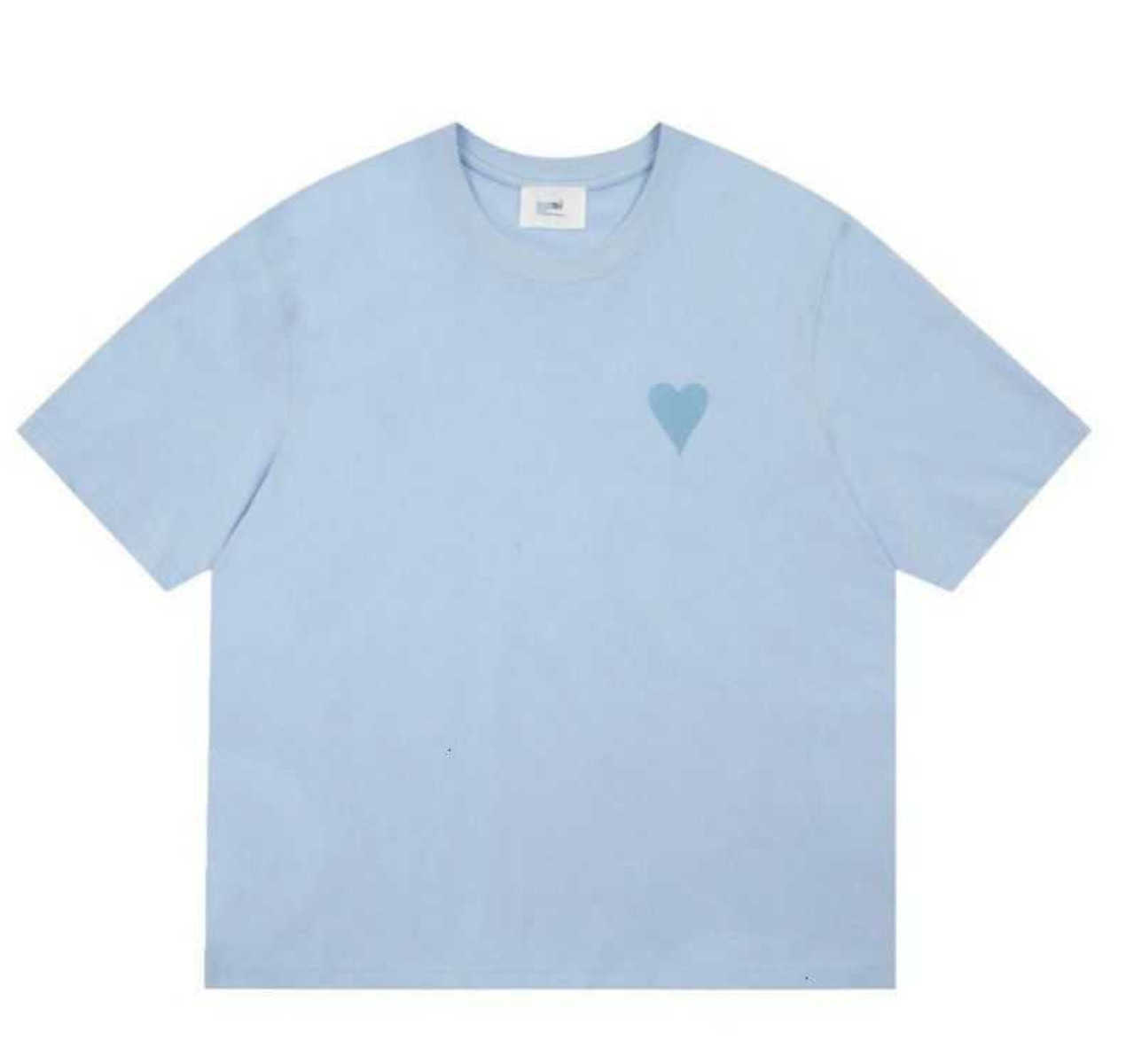

Designers Amis Paris t Shirt 2023ss Spring Classic Heart Solid Color Big Love Round Neck Short Sleeve T-shirt Tshirts for Men and Women Topqoif, Orange