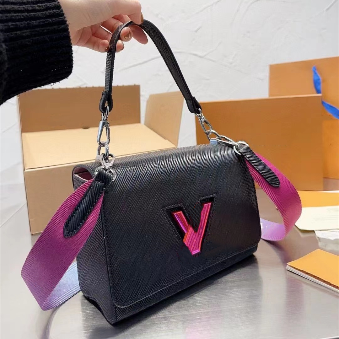 

7A Top Twist Denim Epi Leather Designer bag Women Shoulder Bags V Lock Flap Chain Handbags Twists Crossbody Bag Lady Pochette Tote bag Handbag 23cm with Original Box, #5