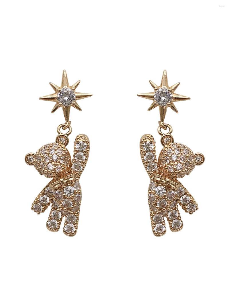 

Party Favor YY Simple Stud Earrings Diamond Five-Pointed Star Cute Bear Ear Studs For Women