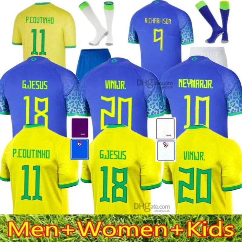 

22 23 Brasil Soccer jerseys Camiseta de futbol PAQUETA RAPHINHA football shirt maillots MARQUINHOS VINI JR SILVA brasil RICHARLISON MEN KIDS WOMAN NEYMAR, Home adult