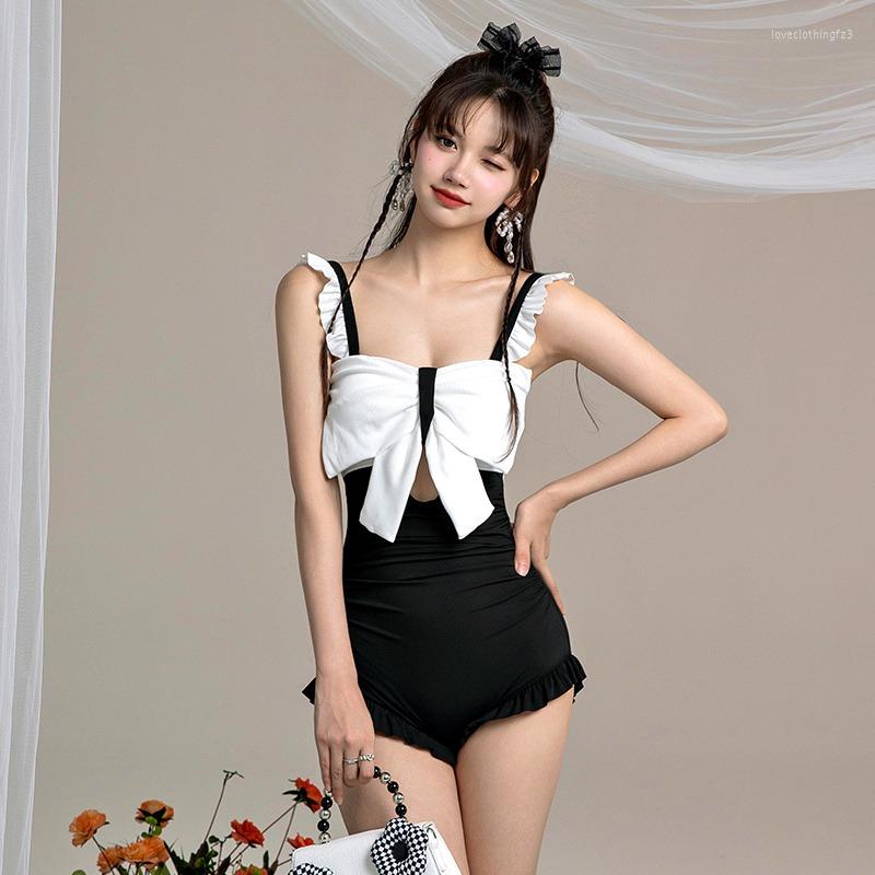 

Women's Swimwear Swimsuit Women Bikini One Piece Kawaii Korean Fashion Padded Girls Sexy Push Up Slim Fit Beach Wear Monokini Summer