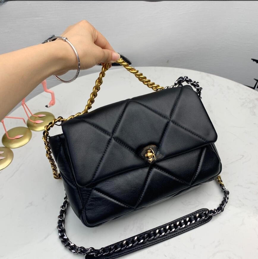 

7A Tote Bag Designer Chain Shoulder Bag Crossbody Handbag Women Classic CC 19 flap Purse luxury lamskin Leather Envelope High quality clutch brown Wallet 26CM/16CM, Beige