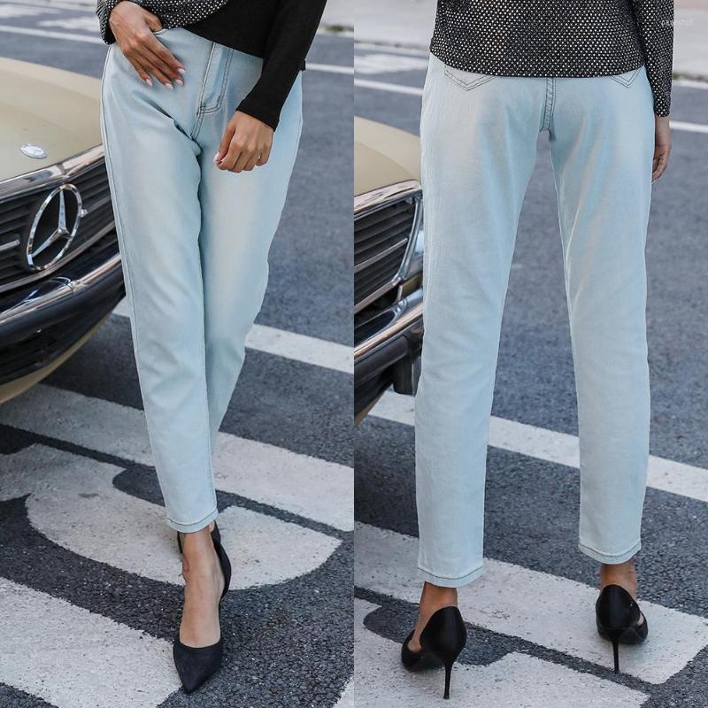 

Women' Pants Women Jeans Super Stretchy Pencil Solid Color Loose Work High-quality Woman Clothing Spring Style Vintage, Blue