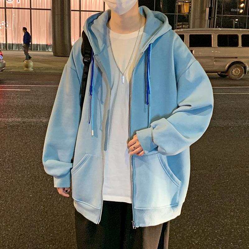 

Men' Jackets Fashion Hong Kong Style Women/men' Solid Color Youth Male Couple Outfit Zipper With Hooded Size Plus Jacket Top, Fk1000-light grey