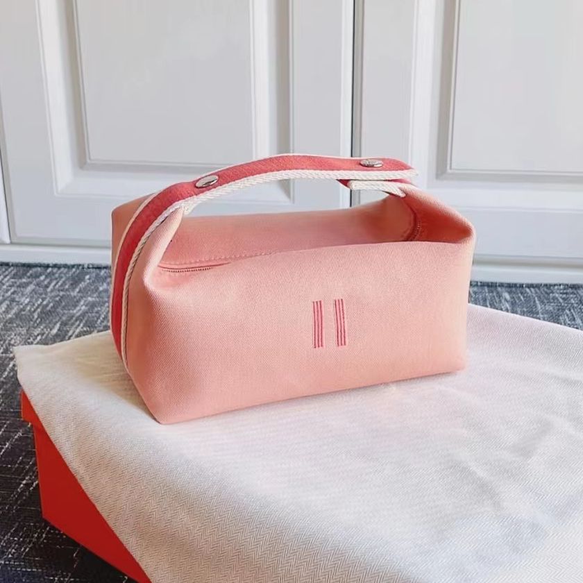 

luxury Designer cosmetic Shoulder Bag Canvas fashion Womens mens storage make up Tote toiletry travel handbag Clutch Bag wash pink wallet pochette pouch makeup Bags, Double color matching-orange