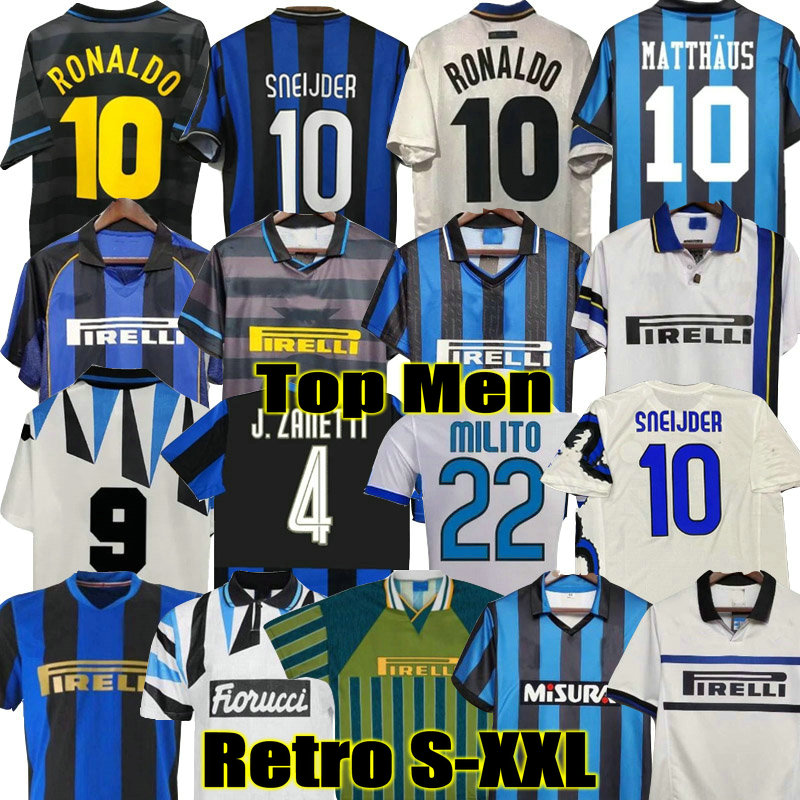 

finals 2009 Milan Retro Soccer jerseys Eto'o Football MILITO SNEIJDER 98 99 01 02 03 Djorkaeff Baggio ADRIANO ZANETTI 07 08 09 10 11 BATISTUTA Zamorano RONALDO, 88/89 home