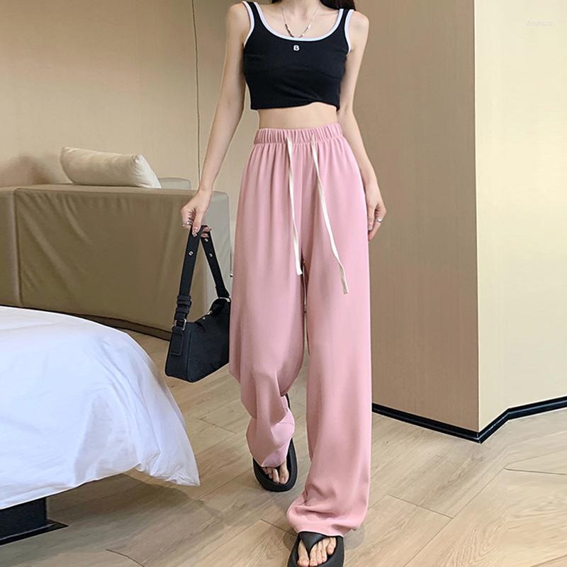 

Women' Pants Wide Leg Summer Women 2023 In Loose Korean Style Streetwear Fashion High Waist Trousers Ladies Pink Outfits Clothing, Hot gray