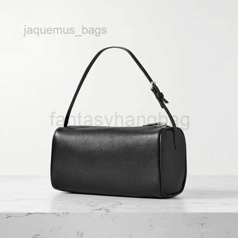 

The Row Designer Bags 90s niche genuine leather high-end retro simple lychee pattern pillow handgenuine leather women's bag Handbags, Black