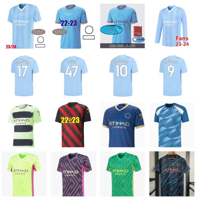 

new 22 23 24 HAALAND SOCCER JERSEYS GREALISH manchesters MANS CITIES MAHREZ fans player BERNARDO DE BRUYNE FODEN GK 2024 2023 football tops shirt kids kit sets uniform