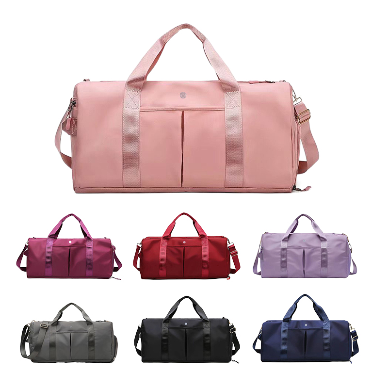 

lulu lemon outdoor womens gym Duffel Bag 2sizes High capacity Crossbody designer bag Woman mens nylon wallet Luxury tote handbag Shoulder Hobo travel Messenger Bags, Dark red
