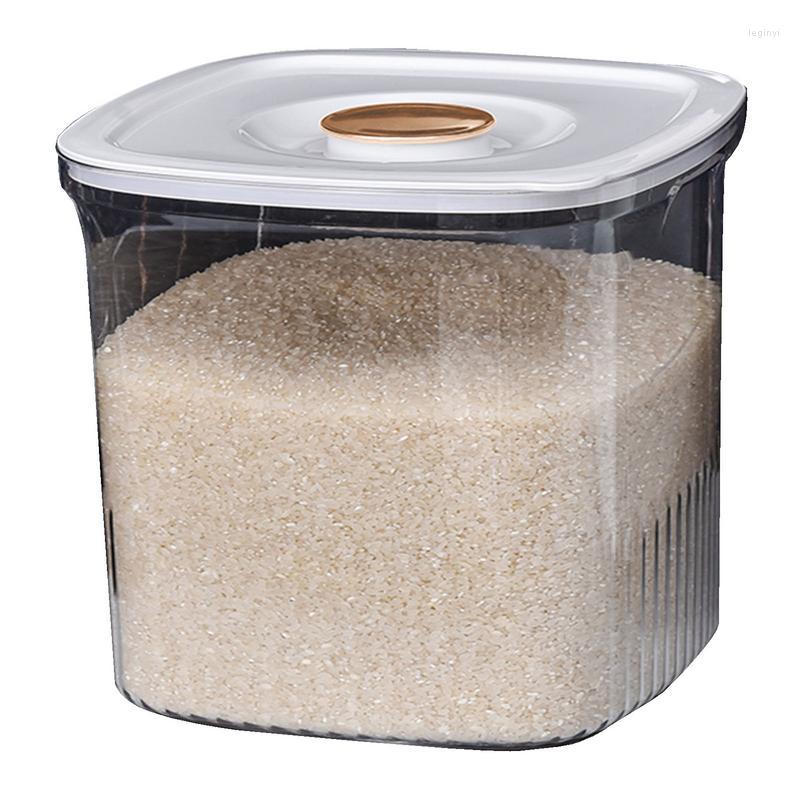 

Storage Bottles Rice Dispenser Large Sealed Integrated Grain Container With Lid Transparent Tank Barrel