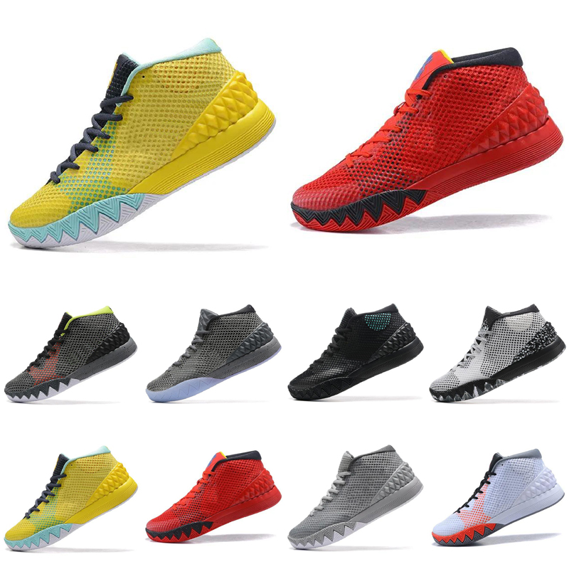 

Mens Irving kyrie 1 basketball shoes 1s Red White Yellow Wolf Grey Deep Pewter Deceptive Letterman Home Outdoor Sports sneakers tennis, As photo 21