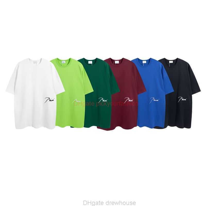 

Designer Fashion Clothing Tees Tshirt American Fashion Brand Rhude Classic Simple Tletter Embroidery Short Sleeve Mens Womens Couple Loose Casual Tshirt Cotton 23, White