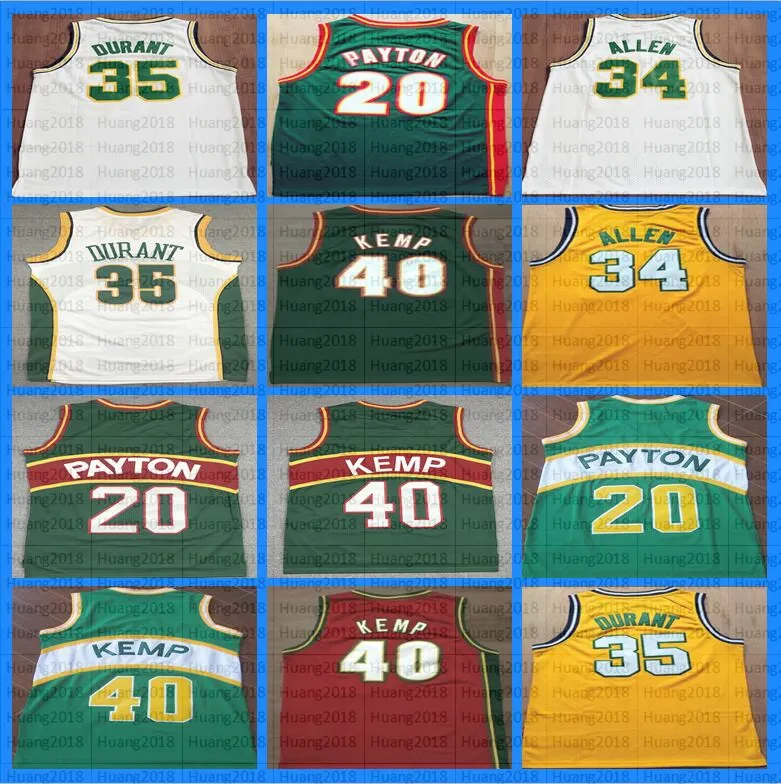 

custom Men women youth Seattle''SuperSonics''2023 Retro Sonic Kevin Durant Basketball Jersey Gary Payton Shawn Kemp Team Green Red White Black Size S-XXL, As12