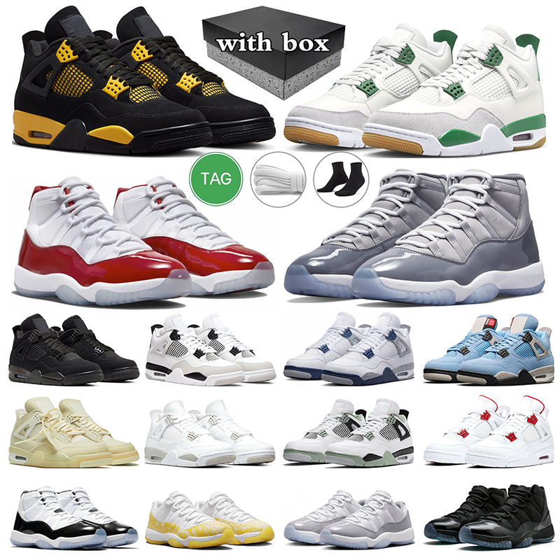 

OG Jumpman 4 Military Black Cat 4s Basketball Shoes Cherry 11s Pine Green Cool Grey 11 Yellow Snakeskin Gamma Blue mens trainers women sneakers outdoor sports, 14