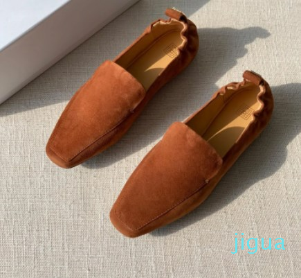 

Women Shoes Toteme The Travel Loafers Foldable Perfect Leather Suede Size 35-40, 1 as picture